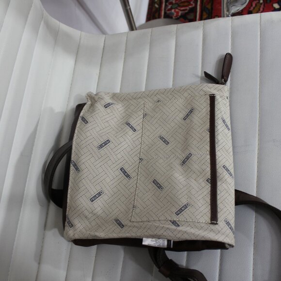 Pikolinos brown MNA 161  leather cotton lining  shoulder bag 10"x10.5" unisex - Picture 5 of 9